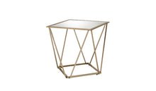 Load image into Gallery viewer, Glass And Metal Square Mirrored End Table - Champagne And Silver
