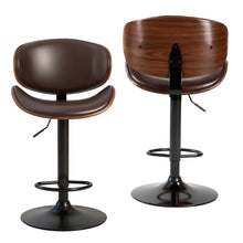 Load image into Gallery viewer, Fabric Faux Leather Aluminum Swivel Bar Chairs (Set of 2) (724337) - Black / Silver
