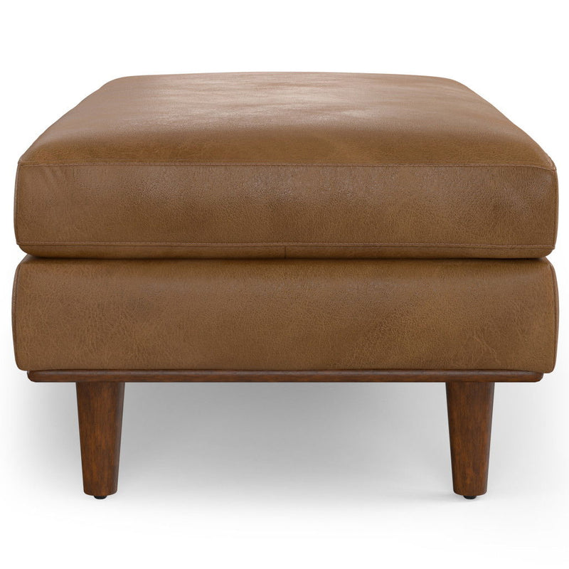 49" Leather Cocktail Ottoman - Brown