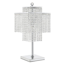 Load image into Gallery viewer, 22" Metal Four Light Square Table Lamp LED With Clear Crystal Novelty Shade - Silver
