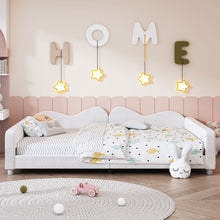 Load image into Gallery viewer, Upholstered Daybed, Sherpa Fabric Sofabed With Cloud-Shaped Backrest

