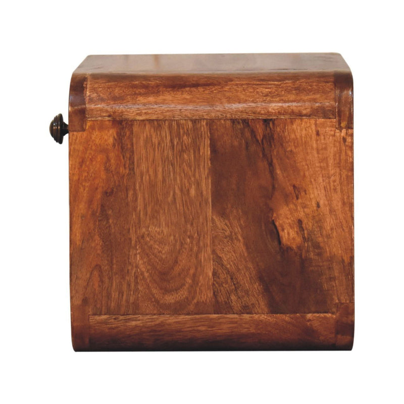 12" Solid Wood Square One Drawer Floating Nightstand - Brown