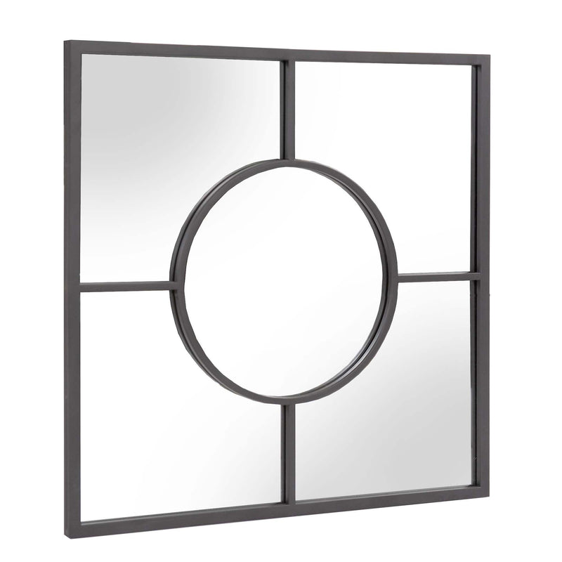 24" Square Metal Framed Accent Mirror - Graphite