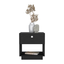 Load image into Gallery viewer, 20" One Drawer Faux Wood Nightstand - Black

