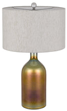 Load image into Gallery viewer, Glass Novelty Table Lamp With Gray Drum Shade - Gold
