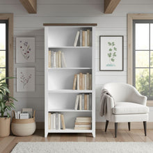 Load image into Gallery viewer, High 5 Shelf Bookcase - Jasmine Whitewash / Barnwood

