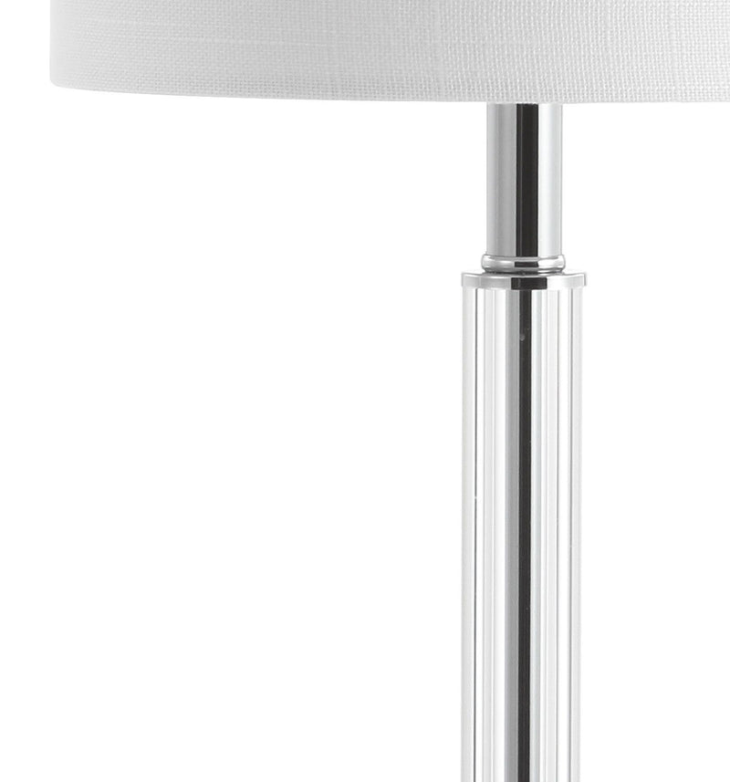 Table Lamps With Drum Shades (Set of 2) - White / Clear