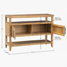 Load image into Gallery viewer, Naomi - 2 Door Storage Console Table With Ample Shelving - Natural
