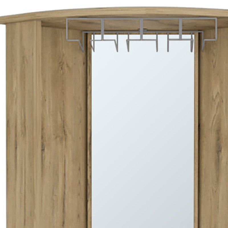Wood Corner Bar Cabinet - Natural