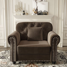 Load image into Gallery viewer, Upholstered Sofa With Nailhead Trim And Rolled Armrests
