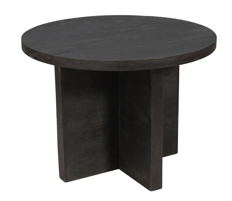 48" Deep Rounded Solid Wood Pedestal Base Dining Table - Taupe
