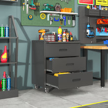 Load image into Gallery viewer, Heavy Duty Metal Storage Cabinet With Wheels 3 Drawer Tool Cabinet For Garage, Office, And Home Organizer Solutions
