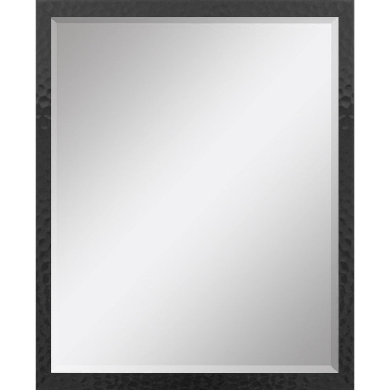 Hammered Geometric Finish Framed Accent Mirror - Black