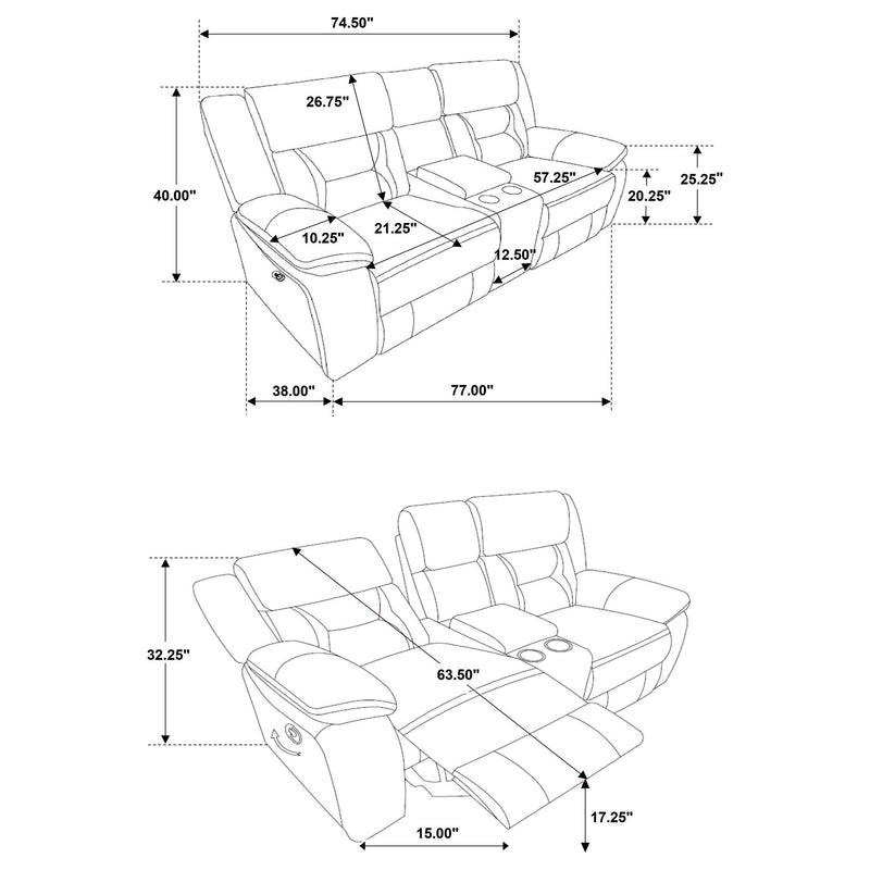 Brazelton - Glider Loveseat With Console
