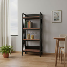 Load image into Gallery viewer, Four Tier Etagere Bookcase (683394) - Black / Brown
