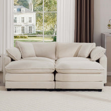Load image into Gallery viewer, Modern Oversized Modular Cushion Sofa With Ottoman, Low Back, Deep Seating Sofa Set

