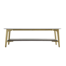 Load image into Gallery viewer, Coffee Table Rectangular Center Table For Living Room Open Space Side Table With Metal Frame - Golden / White
