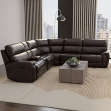 Load image into Gallery viewer, Brazil - Power Sectional With Adjustable Headrest &amp; Footrest - Dark Brown
