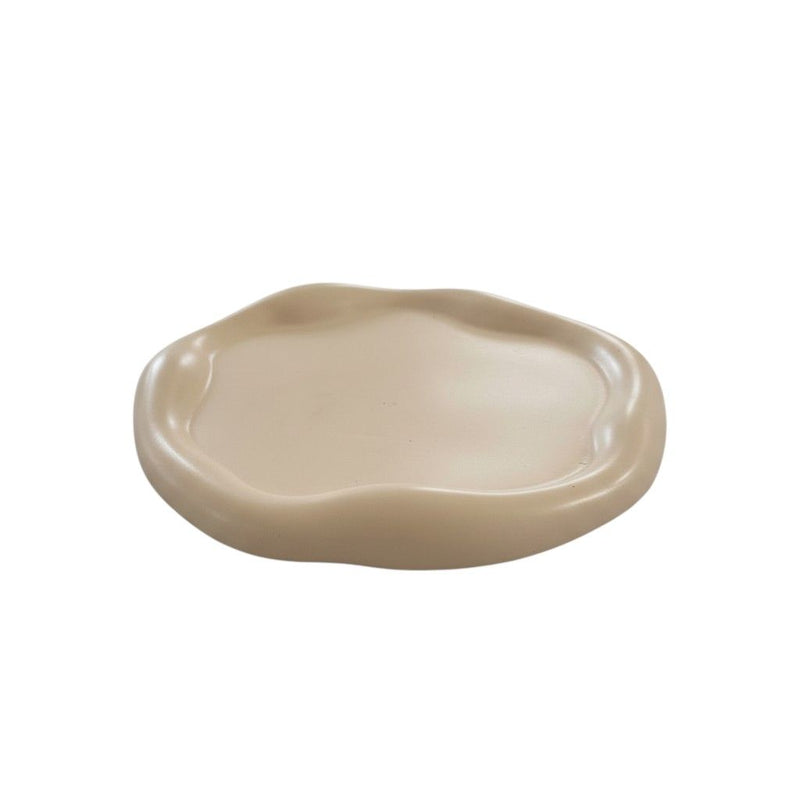 Resin Handmade Round Trinket Tray - Peach
