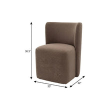 Load image into Gallery viewer, Upholstery Steel Dining Side Chair With Wheels - Taupe / Brown
