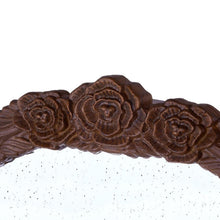 Load image into Gallery viewer, 42" Crowned Top Antiqued Glass Arch Framed Accent Mirror - Brown
