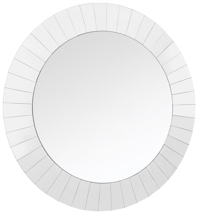 35" Round Glass Framed Accent Mirror - Clear