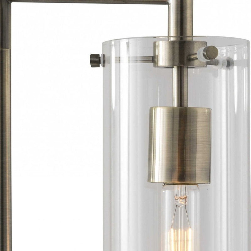 Novelty With Clear Cylinder Shade - Brass