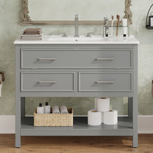 Load image into Gallery viewer, Bathroom Vanity With Ceramic Sink, Tip Out Tray &amp; 2 Full Extension Drawers

