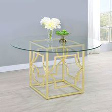 Load image into Gallery viewer, Krista - Round Glass Top Dining Table - Gold
