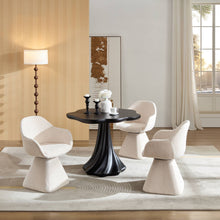 Load image into Gallery viewer, Sculptural Round Dining Table Petal Shape Root Texture For Dining Room - Black
