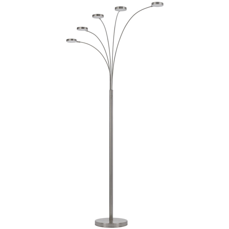 82" Five Light LED Arc Floor Lamp - Nickel