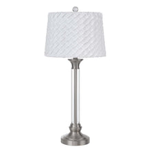 Load image into Gallery viewer, Metal Table Lamp With White Empire Shade - Nickel

