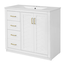 Load image into Gallery viewer, Bathroom Vanity With Sink Combo, Storage Cabinet, Freestanding Set With 3 Drawers &amp; Soft Closing Doors

