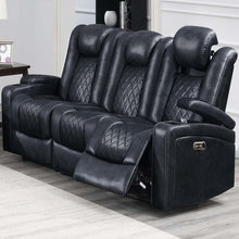 Load image into Gallery viewer, Power Reclining Sofa With Adjustable Headrest - Inky Blue
