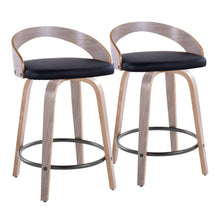 Load image into Gallery viewer, Grotto - Contemporary Fixed Height Counter Stool &amp; Swivel With Round Footrest (Set of 2)
