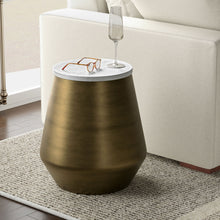 Load image into Gallery viewer, Benning - Side Table - Antique Brass / White
