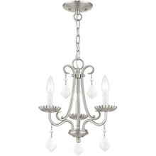 Load image into Gallery viewer, 15" Three Light Dimmable Chandelier With Shades - Nickel
