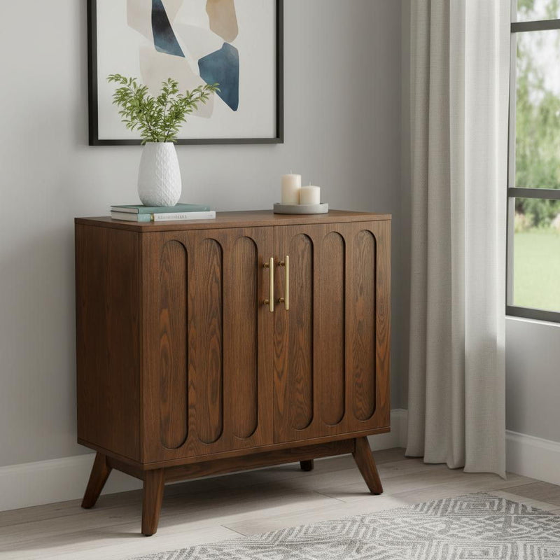 32" Wood Accent Cabinet - Dark Brown