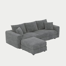 Load image into Gallery viewer, Convertible Deep Seat Sofa With Soft Pillows And Ottomans
