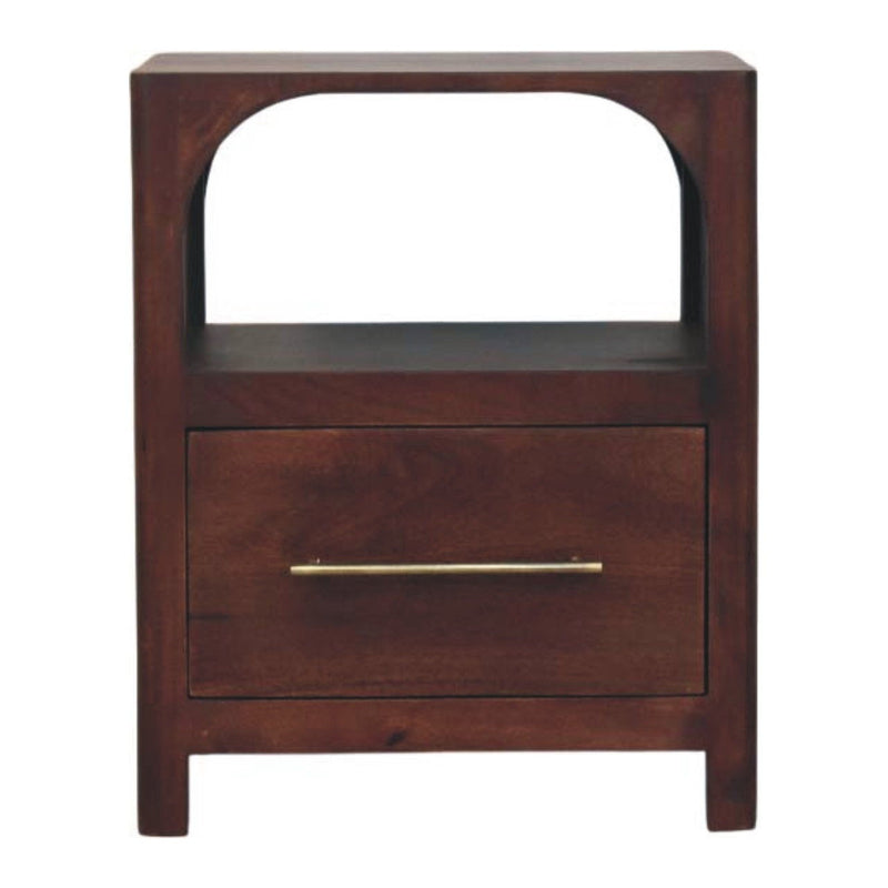 22" Wood Two Drawer Nightstand - Dark Brown