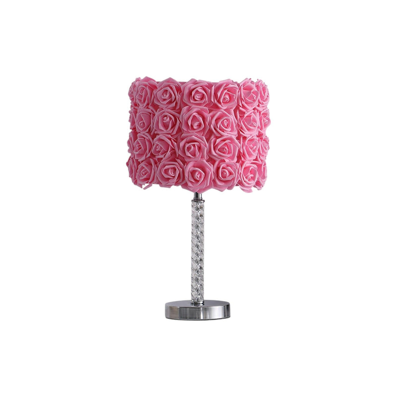 Acrylic And Metal Table Lamp - Pink Roses