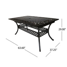 Load image into Gallery viewer, Outdoor Extendable Aluminum Dining Table With Pattern Table Top And Curved Legs - Copper
