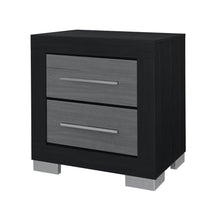 Load image into Gallery viewer, 23" Wood Square Two Drawer Nightstand - Black And Gray
