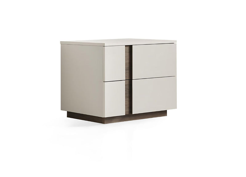Wood Two Drawer Nightstand (719556) - Light Gray