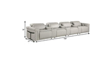 Load image into Gallery viewer, Top Grain Leather Reclining Metal USB Sofa (720377) - Light Gray
