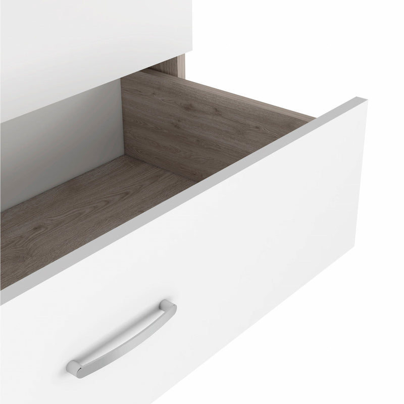Three Drawer Dresser - Light Gray / White
