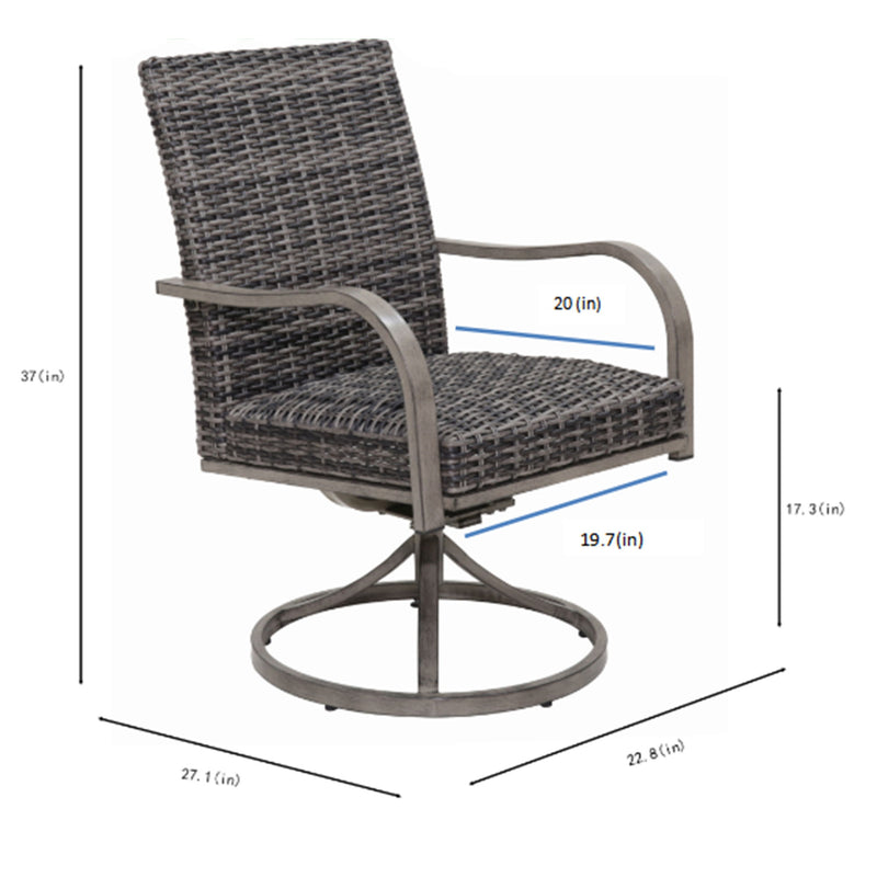 Outdoor Swivel Dining Chair (Set of 2) - Gray