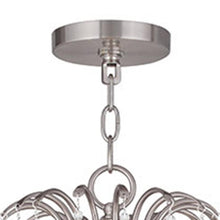 Load image into Gallery viewer, 33" Eight Light Metal Dimmable Chandelier With Shades - Nickel / Clear
