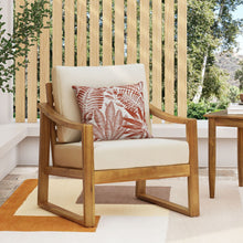 Load image into Gallery viewer, Outdoor Acacia Wood Club Chairs With Water Resistant Cushions - Teak / Beige
