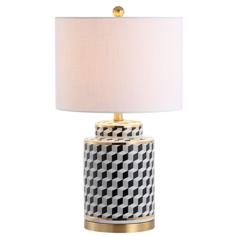 25" Novelty Table Lamp LED With Globe Shade - Black